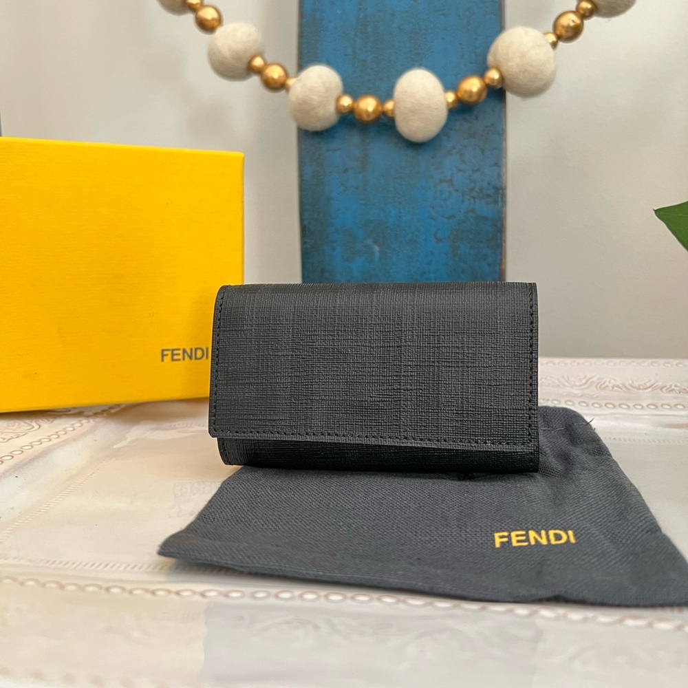 FENDI Monogrammed Coated Canvas Key Holder